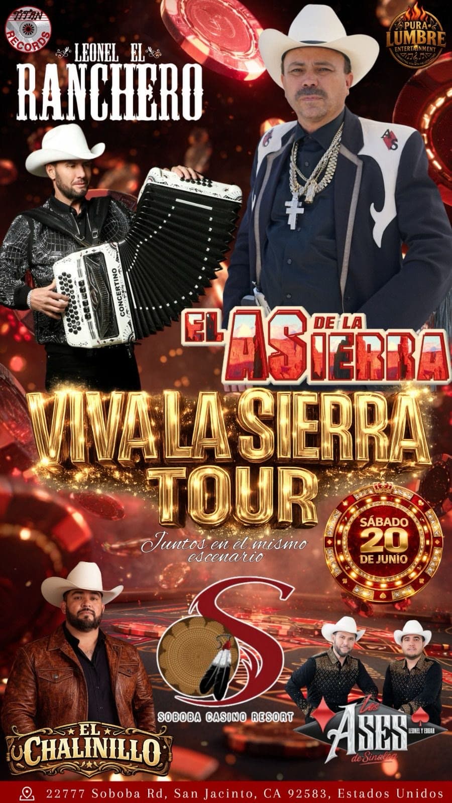 Viva La Sierra Tour — Soboba Casino — flyer